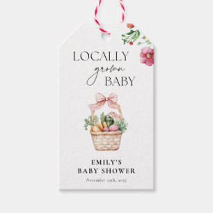Étiquettes-cadeau Baby shower de filles du marché des fermiers culti