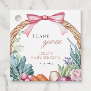 Étiquettes Cadeau Baby shower de filles du marché des fermiers culti