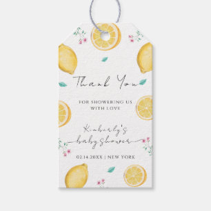 Étiquettes-cadeau Baby shower de fruits d'agrumes de citron doux d'é