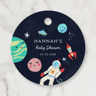 Étiquettes Cadeau Baby shower de garçon Galaxy