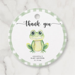 Étiquettes Cadeau Baby shower de grenouille en caricature mignon mer