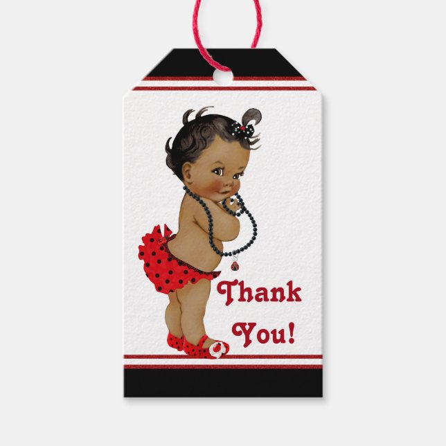 Étiquettes-cadeau Baby shower de la cocaïne américaine africaine (Devant)
