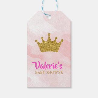 Étiquettes-cadeau Baby shower de la Parties scintillant Princess Gol