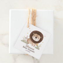 Baby shower de Lion mignon rugissant avec excitati