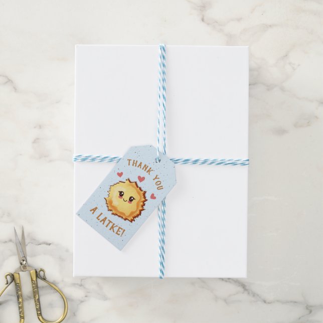 Étiquettes-cadeau Baby shower de Little Latke Hanoukka (Avec de laficelle)
