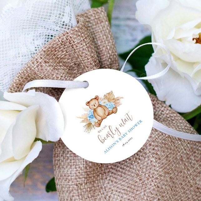Étiquettes Cadeau Baby shower de l'ours en peluche (Créateur téléchargé)