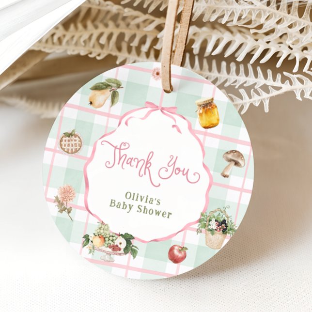 Étiquettes Cadeau Baby shower de Merci de  cultivé localement (Créateur téléchargé)