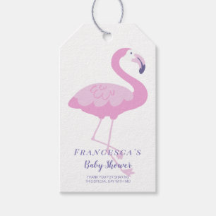 Étiquettes-cadeau Baby shower de Merci de Flamant rose rose tropical