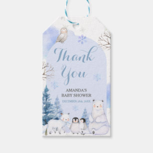 Étiquettes-cadeau BABY SHOWER de Merci de flocons de neige d'ANIMAL 