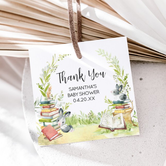 Étiquettes Cadeau Baby shower de nouveau chapitre Storybook (Storybook Baby Shower Favor Tags)