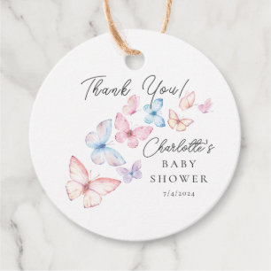 Étiquettes Cadeau Baby shower de papillons Whimsical