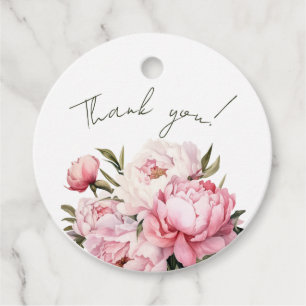Étiquettes Cadeau Baby shower de pivoine minimaliste aquarelle
