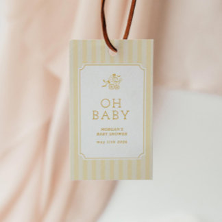 Étiquettes-cadeau Baby shower de poussette de bébé mignonne Preppy