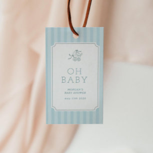 Étiquettes-cadeau Baby shower de poussette de bébé mignonne Preppy