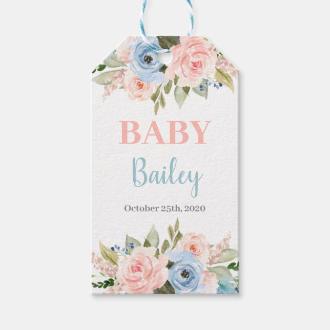 Étiquettes-cadeau Baby shower de révélation de genre (Devant)