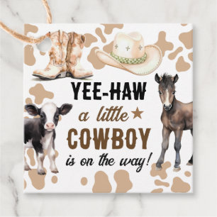 Étiquettes Cadeau Baby shower de rodéo Little Cowboy