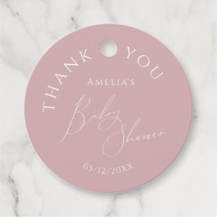 Étiquettes Cadeau Baby shower de Rose de Merci de Dusty