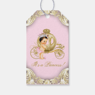 Étiquettes-cadeau Baby shower de transport Rose Gold Princess