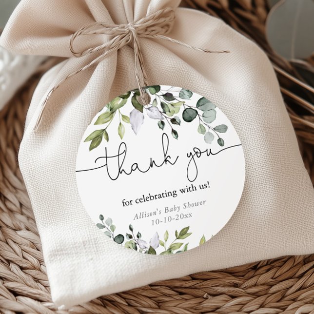 Étiquettes Cadeau Baby shower de verdure douce neutre pour les homme (Créateur téléchargé)