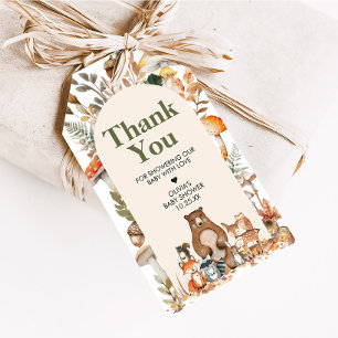 Étiquettes-cadeau Baby shower des animaux de forêt d'automne Favoris