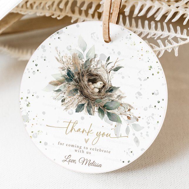 Étiquettes Cadeau Baby shower des forêts neutres de nidification des (These Nesting Woodland Neutral Favor Tags are the perfect finishing touch for your baby shower gifts)