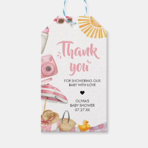 Étiquettes-cadeau Baby shower d'été de Pink Beach Favoriser les étiq