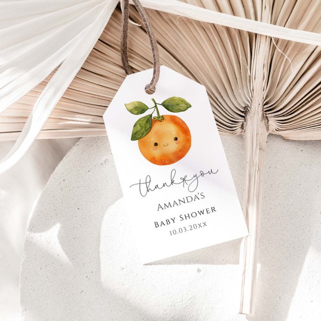Étiquettes-cadeau Baby shower d'été migre Orange (Créateur téléchargé)