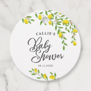 Étiquettes Cadeau Baby shower d'été rustique citron