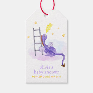 Étiquettes-cadeau Baby shower d'étoiles Dragon Dreamy
