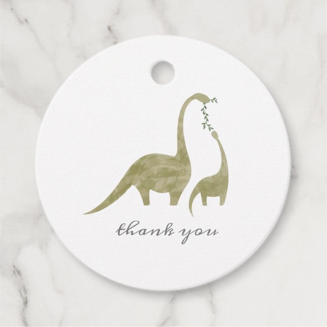 Étiquettes Cadeau Baby shower Dinosaur Mama (Devant)
