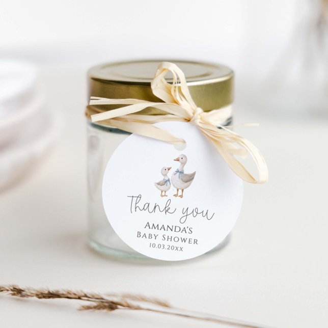 Étiquettes Cadeau Baby shower d'oie (Créateur téléchargé)
