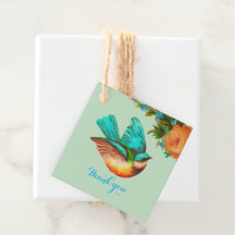 Baby shower d'oiseaux et de fleurs Merci