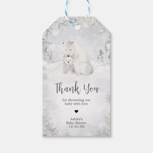 Étiquettes-cadeau Baby shower d'ours polaire d'hiver Favoriser les é