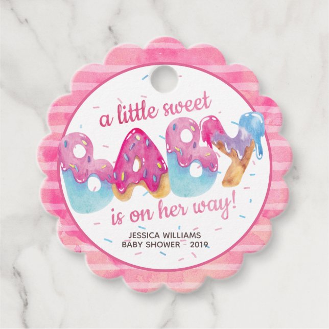 Étiquettes Cadeau Baby shower doux à arroser de canyland (Devant)
