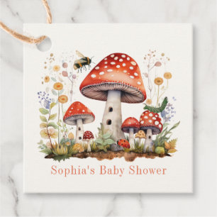 Étiquettes Cadeau Baby shower du champignon Floral Bee Worm