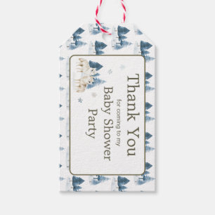 Étiquettes-cadeau Baby shower du loup arctique d'hiver