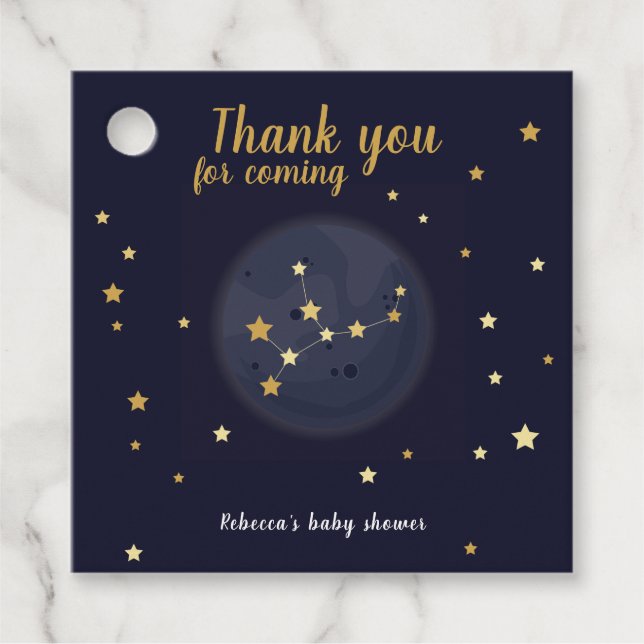 Étiquettes Cadeau Baby shower du Merci du zodiaque de la virgo (Devant)