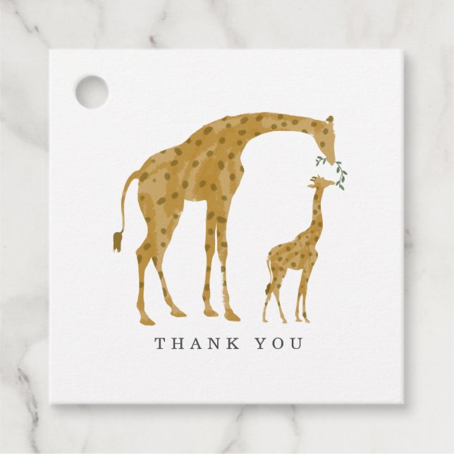 Étiquettes Cadeau Baby shower Du Temps D'Alimentation De La Girafe P (Devant)