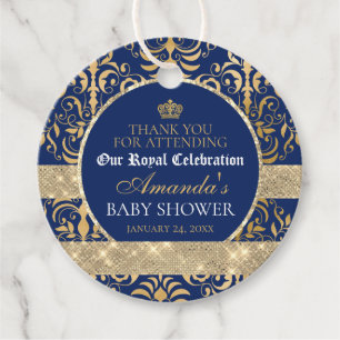 Étiquettes Cadeau Baby-Shower Élégant pour un Prince Royal