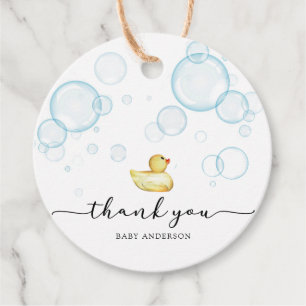 Étiquettes Cadeau Baby shower en caoutchouc