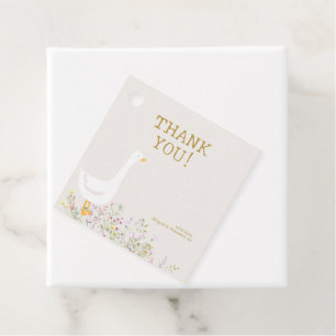 Étiquettes Cadeau Baby shower Fleur sauvage d'oie d'aquarelle