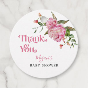Étiquettes Cadeau Baby shower floral rose rustique