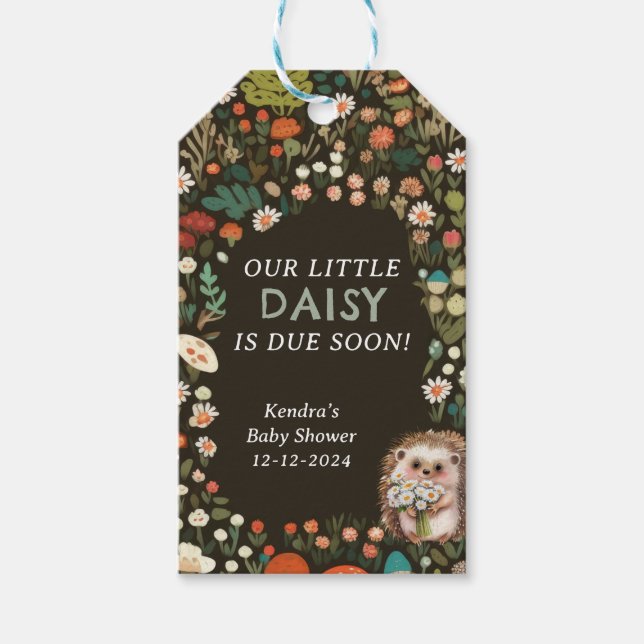Étiquettes-cadeau Baby shower forestier animal Daisy Woodland (Devant)