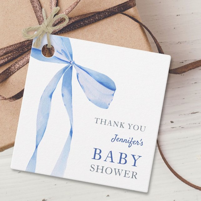 Étiquettes Cadeau Baby shower Garçon bleu (Créateur téléchargé)