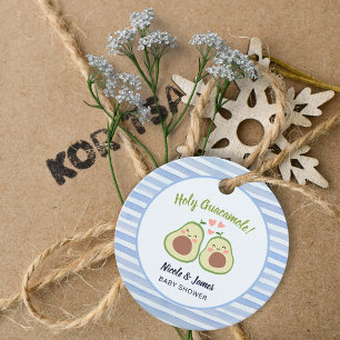 Étiquettes Cadeau Baby shower jumeaux neutre genre de l'Avocado