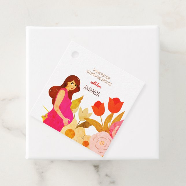 Étiquettes Cadeau Baby Shower Maman Future (En situation)