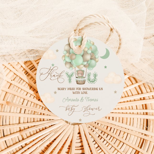 Étiquettes Cadeau Baby shower Merci béary beaucoup (Créateur téléchargé)