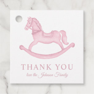 Étiquettes Cadeau Baby shower Merci Rocking Horse