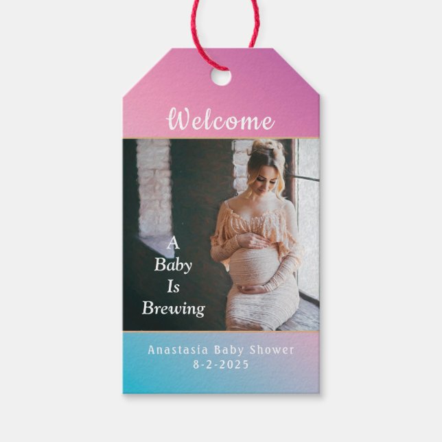 Étiquettes-cadeau Baby shower Mère Maternité Enceinte sur mesure (Devant)