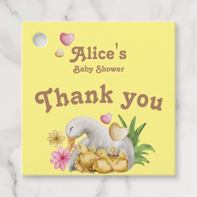 Étiquettes Cadeau Baby shower mignon maman et bébé neutre (Devant)